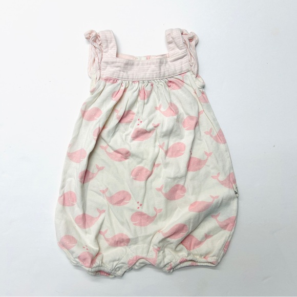 GAP Other - Baby Gap Pink Whale Print Romper One Piece Organic Cotton Sunsuit